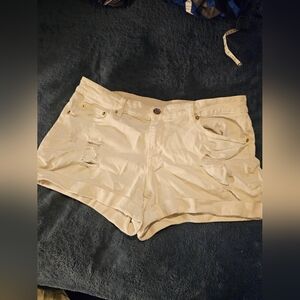 Time and Tru White Distressed Jean Shorts
